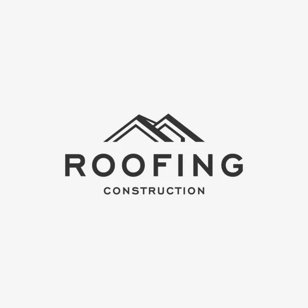 Плоская крыша ROOFING дизайн логотипа здания — стоковый вектор