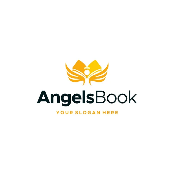 Σύγχρονη AngelsBook Angels Βιβλίο κύκλο σχεδιασμό λογότυπο — Διανυσματικό Αρχείο