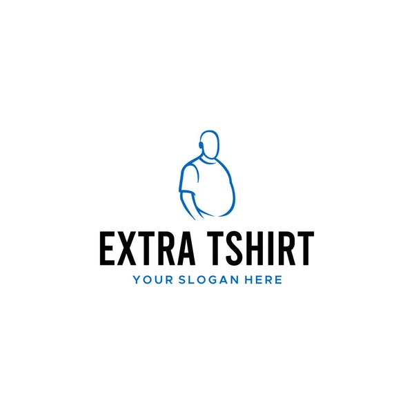 Minimalista tamaño grande EXTRA TSHIRT diseño del logotipo del hombre — Archivo Imágenes Vectoriales