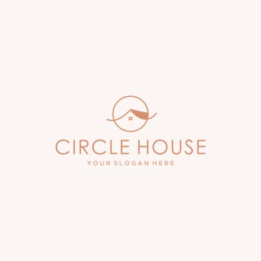 minimal CIRCLE Ev Çatı Logosu Tasarımı