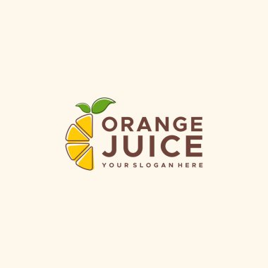 Modern dilim ORANGE JUICE Yaprak Meyve Logosu Tasarımı