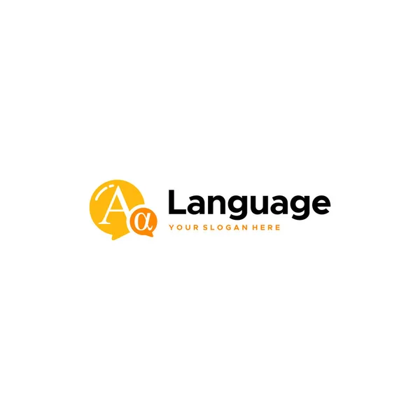 Σύγχρονη γλώσσα buble chat αλφάβητο Σχεδιασμός λογότυπο — Διανυσματικό Αρχείο