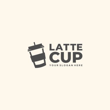 Minimalist LATTE CUP şişe saman logosu tasarımı