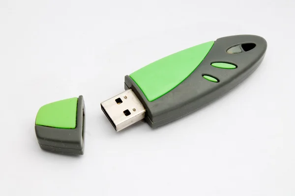 Yeşil USB flash disk — Stok fotoğraf