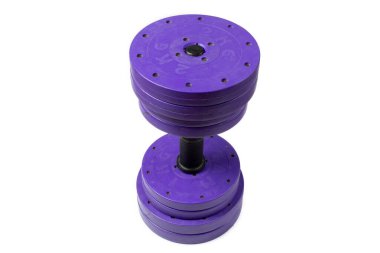 Beyaz arkaplanda Dumbbell yakın plan