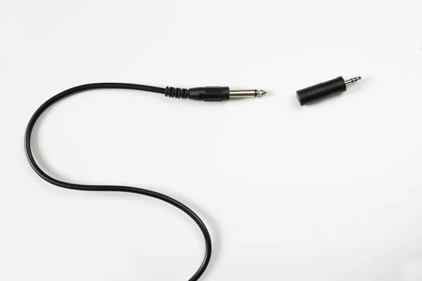 Βύσμα Jack Και Mini Jack Connector Λευκό Φόντο — Φωτογραφία Αρχείου