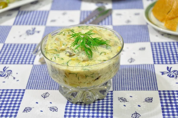 ekşi krema ile mantar sosu