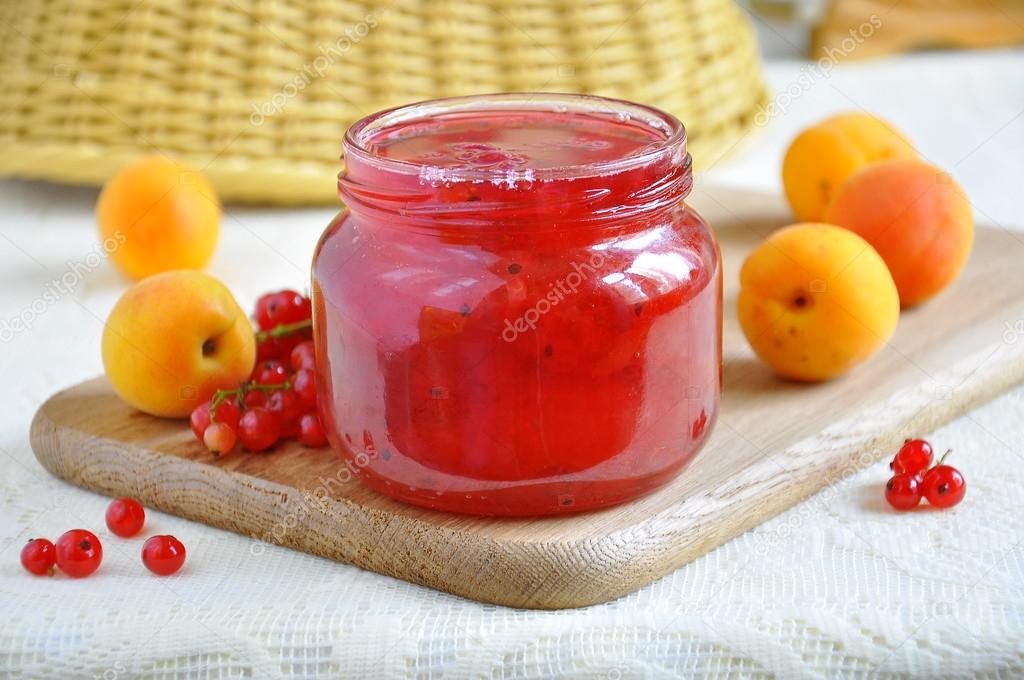 delicious homemade jam currant and apricot