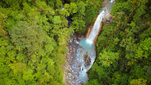 Vista Dall Alto Della Cascata Fitta Vegetazione — Foto Stock