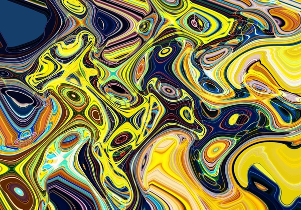 Colorful psychedelic background made of interweaving curved shapes. — Stock Photo, Image