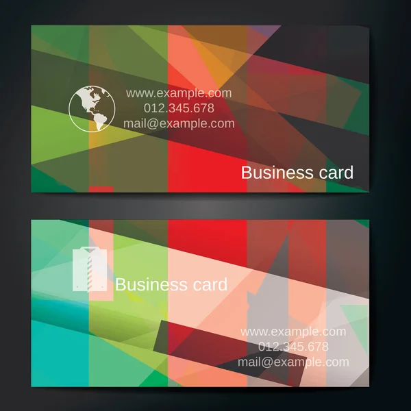 Cartes d'affaires élégants avec des bandes droites colorés. — Image vectorielle