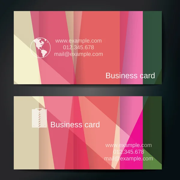 Elegantes tarjetas con rayas rectas de colores. — Vector de stock
