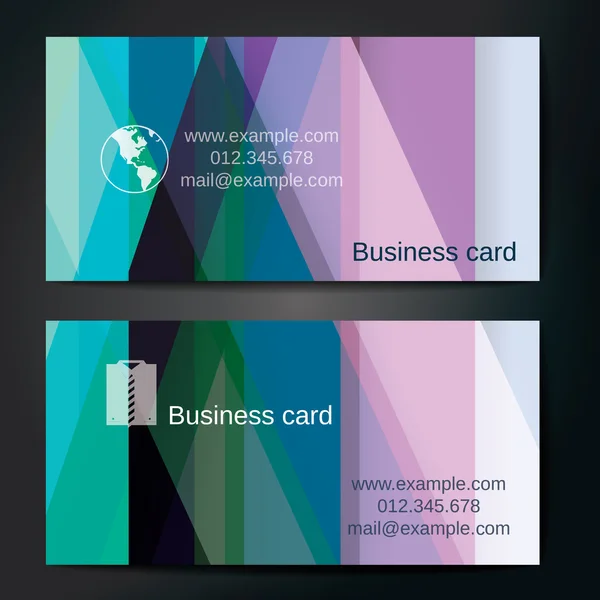 Stylish business cards with colorful straight stripes. — Stock Vector