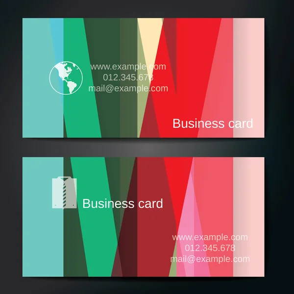 Cartes d'affaires élégants avec des bandes droites colorés. — Image vectorielle