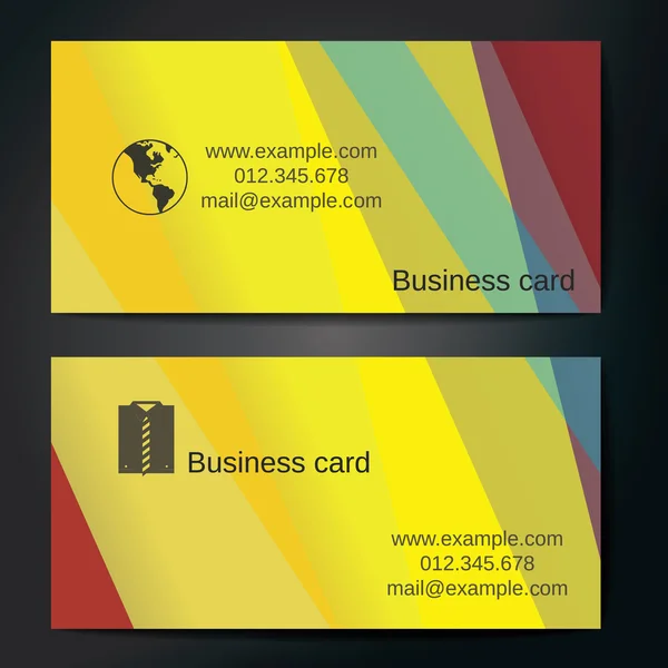 Cartes d'affaires élégants avec des bandes droites colorés. — Image vectorielle