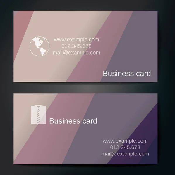 Stylish business cards with colorful straight stripes. — Stock Vector