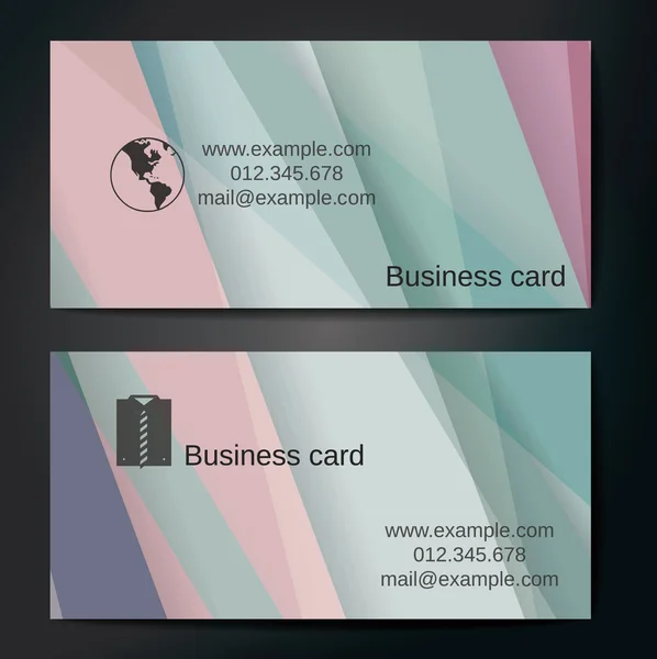 Stylish business cards with colorful straight stripes. – Stock-vektor