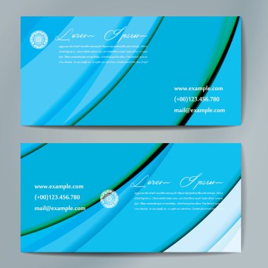 Renkli dalgalı çizgili şık kartvizit.