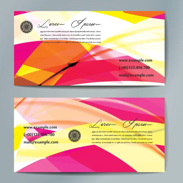 Stylish business cards with colorful wavy stripes. — Stock Vector