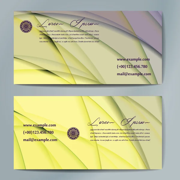 Κομψό επαγγελματικές κάρτες με πολύχρωμο κυματιστές ρίγες. — Διανυσματικό Αρχείο
