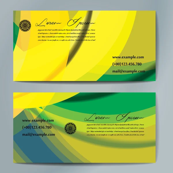 Elegantes tarjetas con rayas onduladas de colores. — Vector de stock