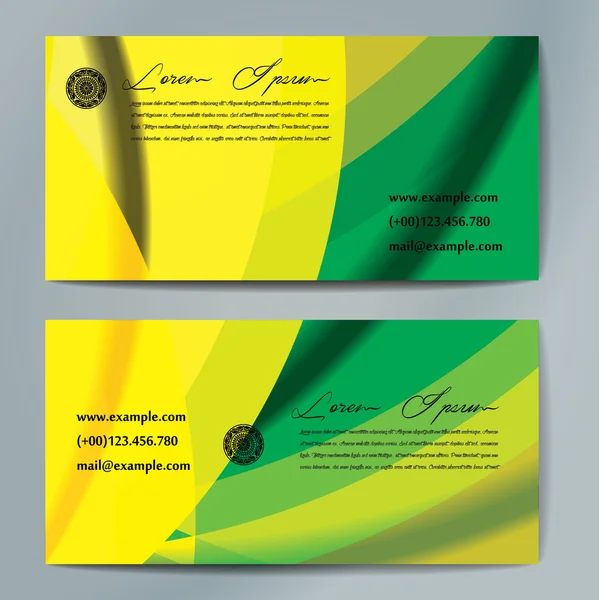 Elegantes tarjetas con rayas onduladas de colores. — Vector de stock