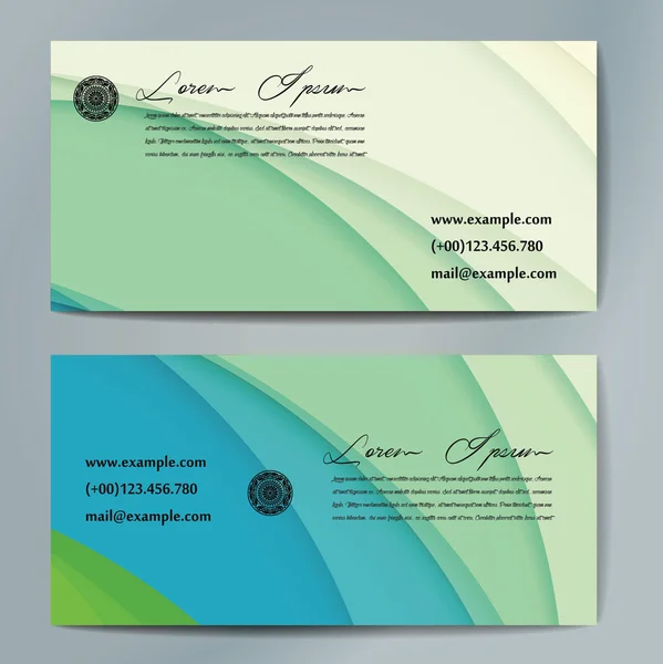 Elegantes tarjetas con rayas onduladas de colores. — Vector de stock