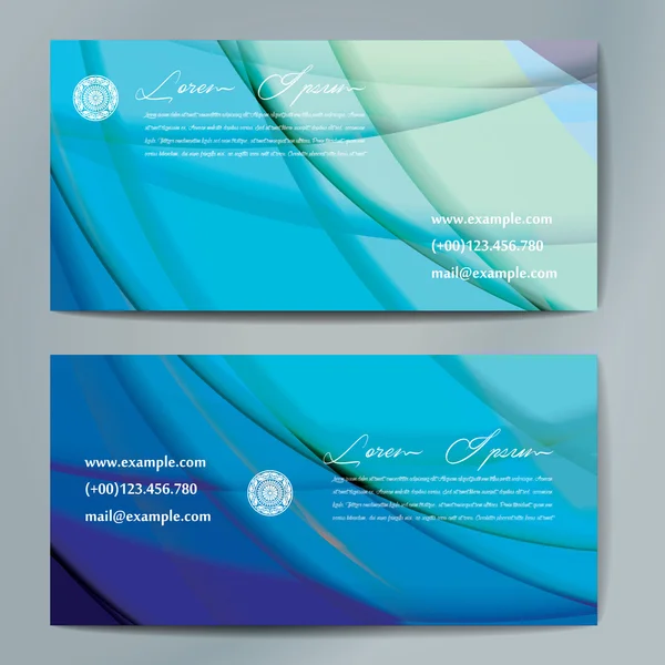 Elegantes tarjetas con rayas onduladas de colores. — Vector de stock