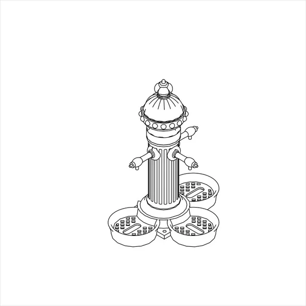 Простая Конструкция Эскиза Пожарного Гидранта — стоковый вектор