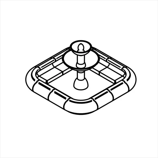 Diseño Vectorial Bosquejo Bañera Fuente Para Jardín — Archivo Imágenes Vectoriales