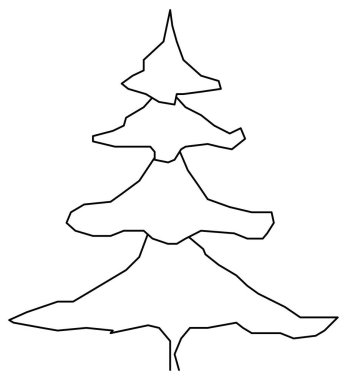 üçgen ağaç veya noel ağacı çizim vektör tasarımı