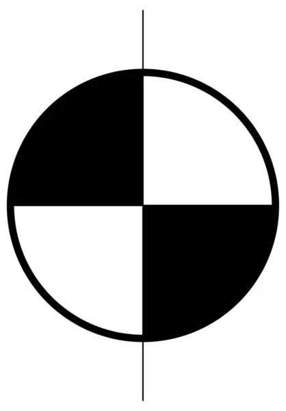 Image Circle Symbol Symbol Black Half — Stock Vector
