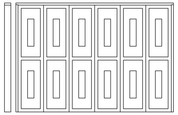 Skizzieren Sie Das Vektordesign Eines Tores Oder Einer Falttür — Stockvektor