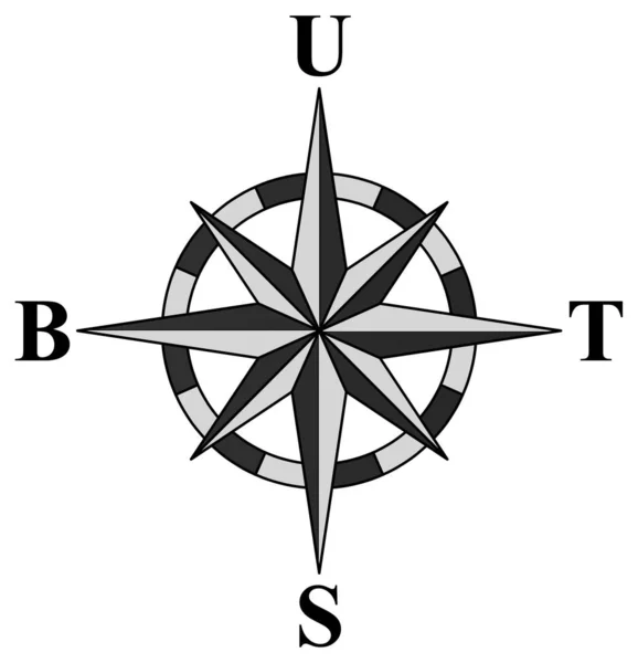 Кардинальный Логотип Компас Направления — стоковый вектор