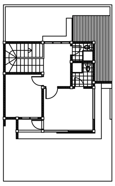 Plan Maison Croquis Vectoriel Conception Plan Pension — Image vectorielle