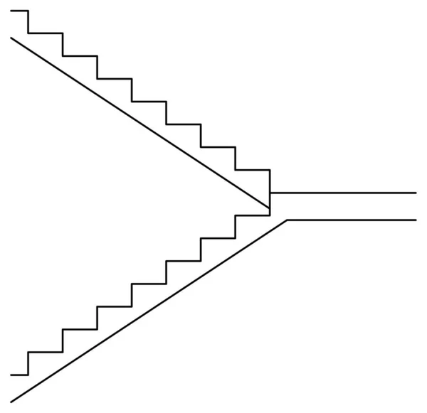 Desenho Vetorial Esboço Escada Forma — Vetor de Stock