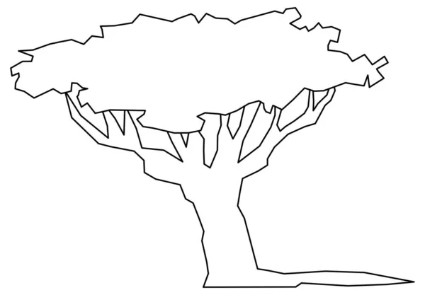 Desenho Vetorial Uma Árvore Selva Muito Grande Que Vive Meio — Vetor de Stock