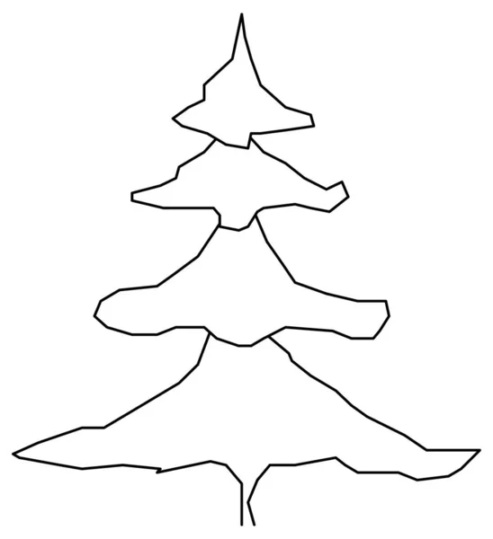 Triangular Tree Christmas Tree Sketch Vector Design — Stock Vector