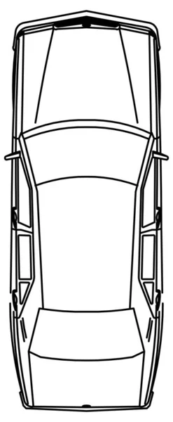 Векторная Конструкция Четырёхколёсного Автомобиля Наброска Автомобиля — стоковый вектор