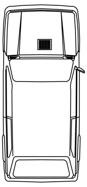 Простой Набросок Автомобиля Векторный Дизайн Немного Широким Кузовом — стоковый вектор