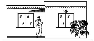 Klasik uzatılmış ev çizimi.