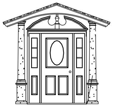 Evin ön kapısının ve dış kapısının resmi.