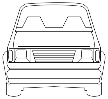 Kişisel kullanım için kullanılan büyük bir arabanın vektör tasarımı çizimi