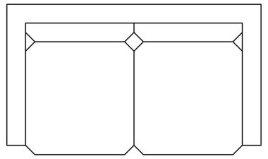 İki koltuklu dikdörtgen dizayn taslağı