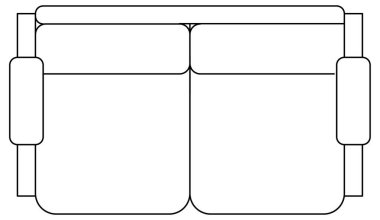 Terasın önündeki her zamanki iki koltuğun vektör tasarımı taslağı.