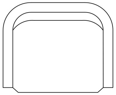 Vektör tasarımı çizimi. Tek kişilik koltuk ya da genellikle teras sandalyeleri için.