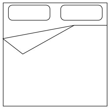 Bir yatağın vektör tasarımı taslağı ya da geniş bir yatak ya da bir çift için