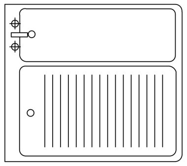 Bir lavabonun vektör tasarımı taslağı ve bulaşıkları koyacak bir yer