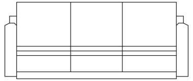 Klasik üç koltuklu koltuğun vektör tasarımı.
