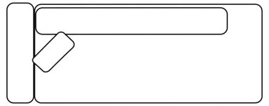 Sade uzun koltuk taslağı vektör tasarımı
